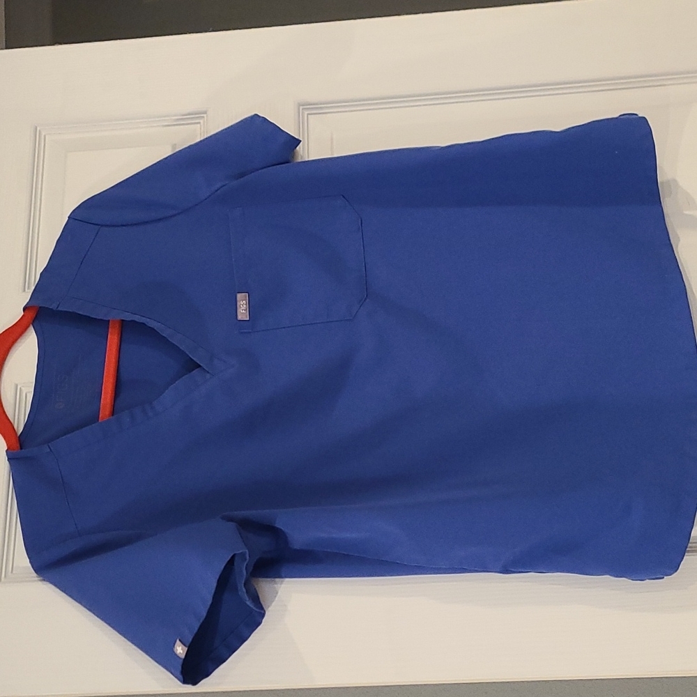 Figs Large Denim Catarina Scrub Top